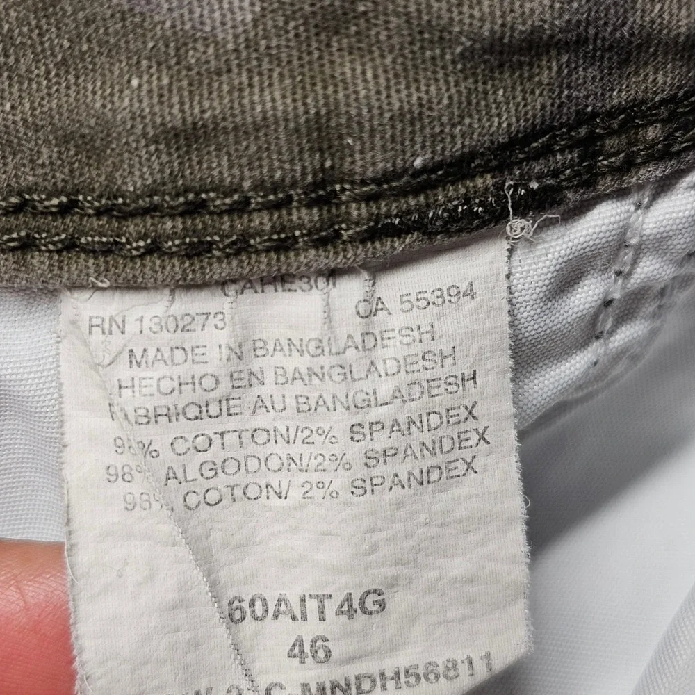 Wrangler Cargo Shorts Men 46 Green Camouflage Stretch Relaxed Fit Hiking Outdoor